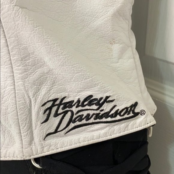 Harley Davidson Leather Halter White Red and black - Picture 3 of 4
